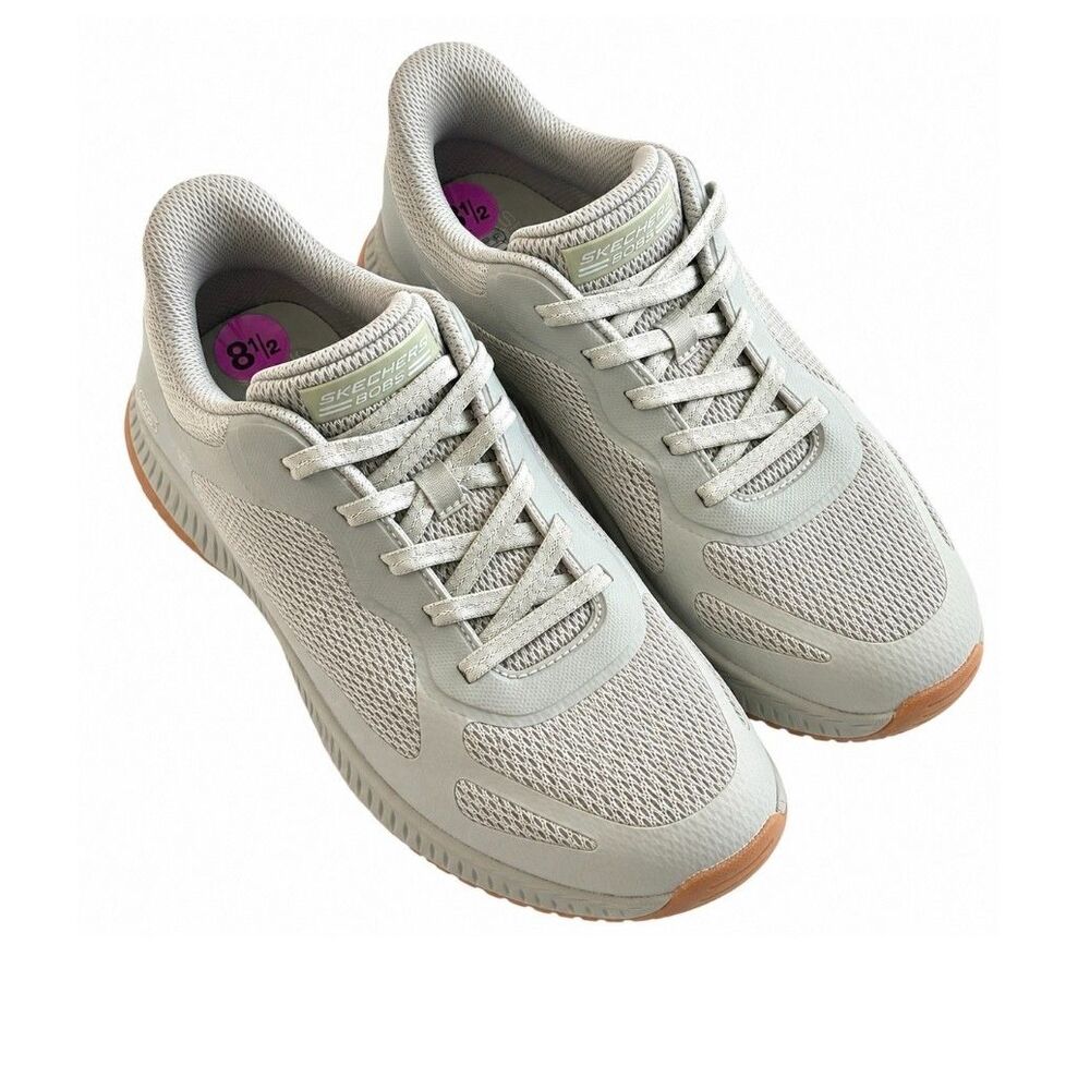 Skechers BOBS Swift Fit Womens 8.5 Gray Memory Foam Walking Sneakers Comfort